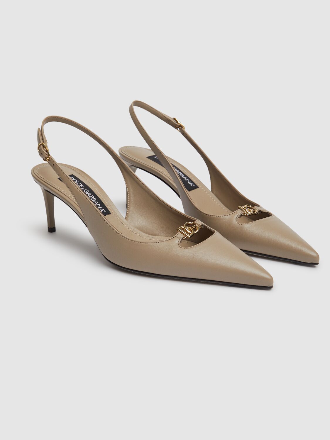 Dolce & Gabbana 60mm Lollo Leather Slingback Pumps