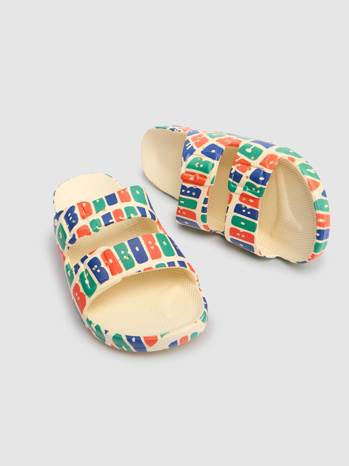 Bobo Choses Printed Rubber Slides In Multicolor