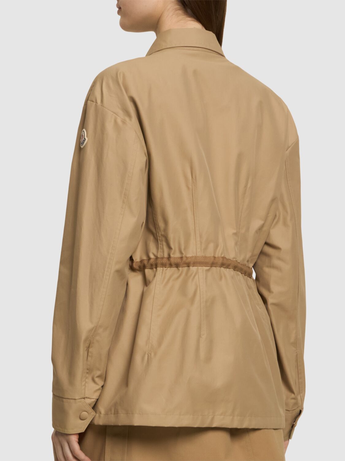 Moncler Saulon Technical Twill Field Jacket In Beige