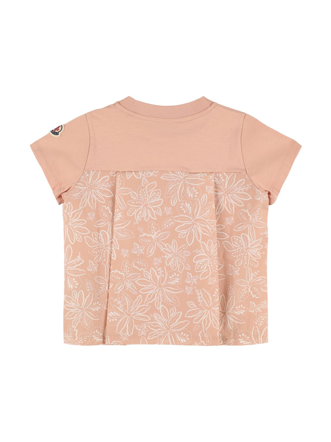 Moncler Logo Cotton Jersey T-shirt In Pink