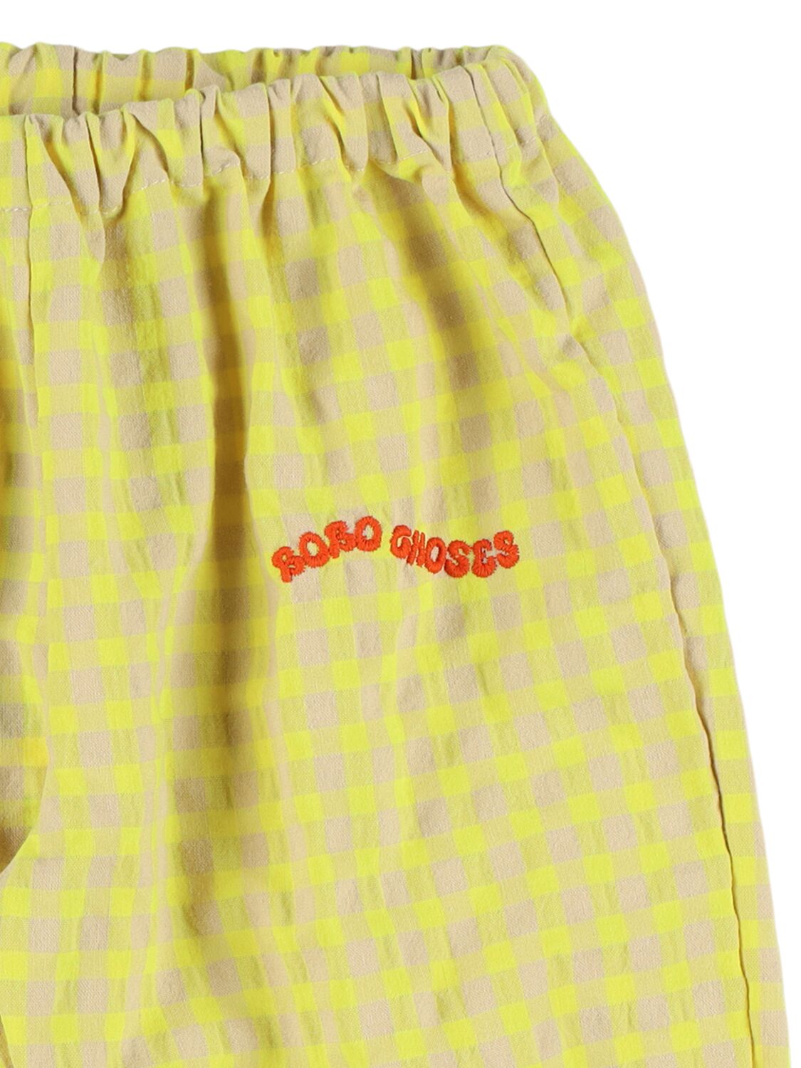 Bobo Choses Woven Cotton Blend Gingham Pants In Multicolor