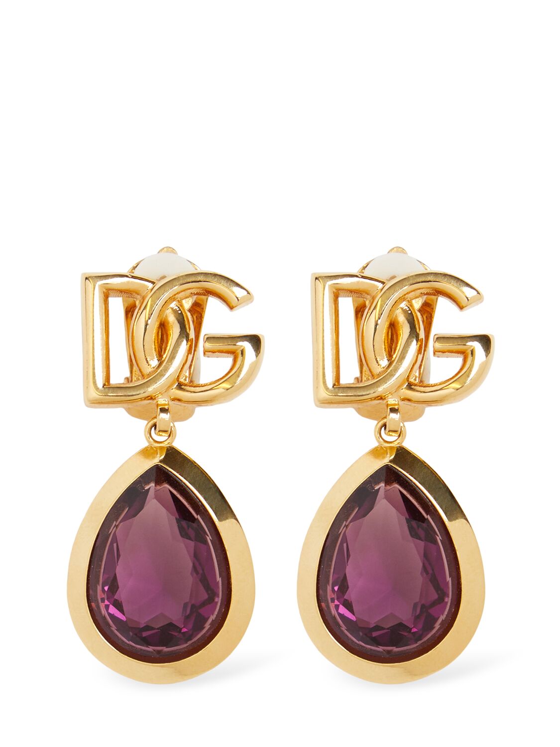 Dolce & Gabbana Logo Stone Clip-on Earrings