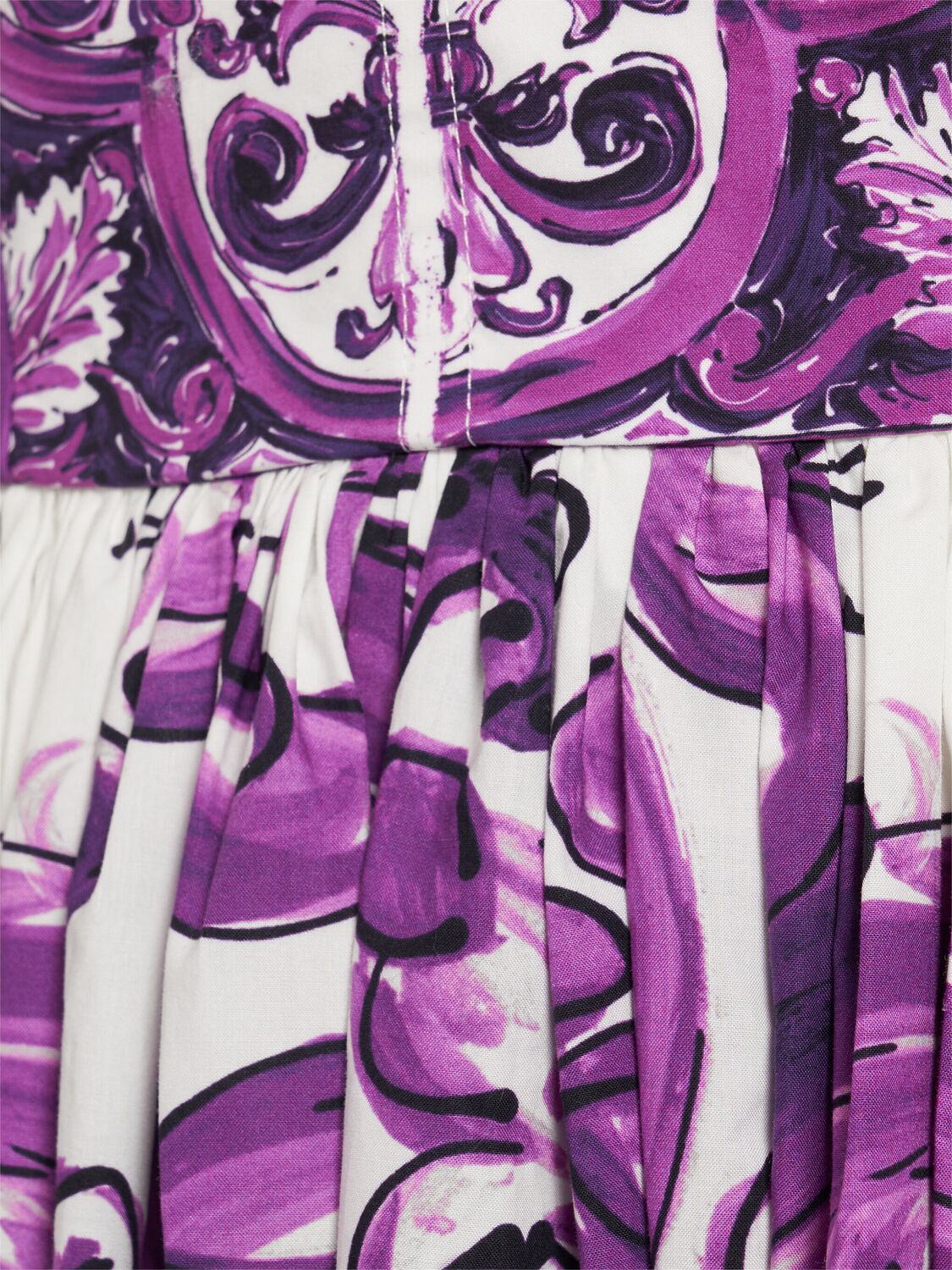 Dolce & Gabbana Maiolica Printed Cotton Long Dress