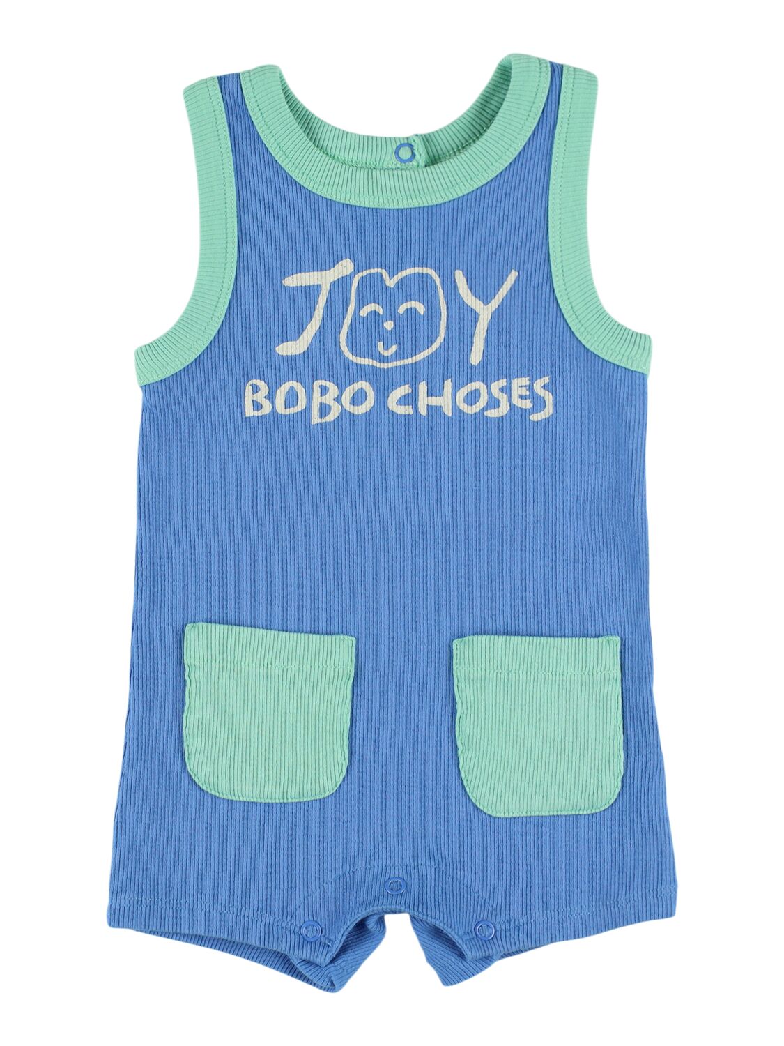 Bobo Choses Printed Jersey Jumpsuit In Blue