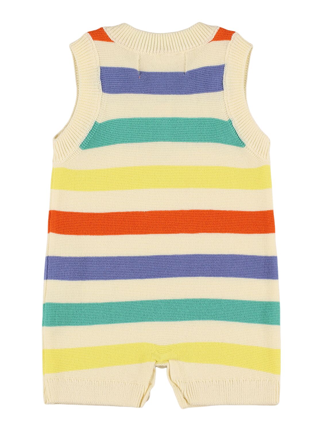 Bobo Choses Striped Cotton Knit Jumpsuit In White/multi