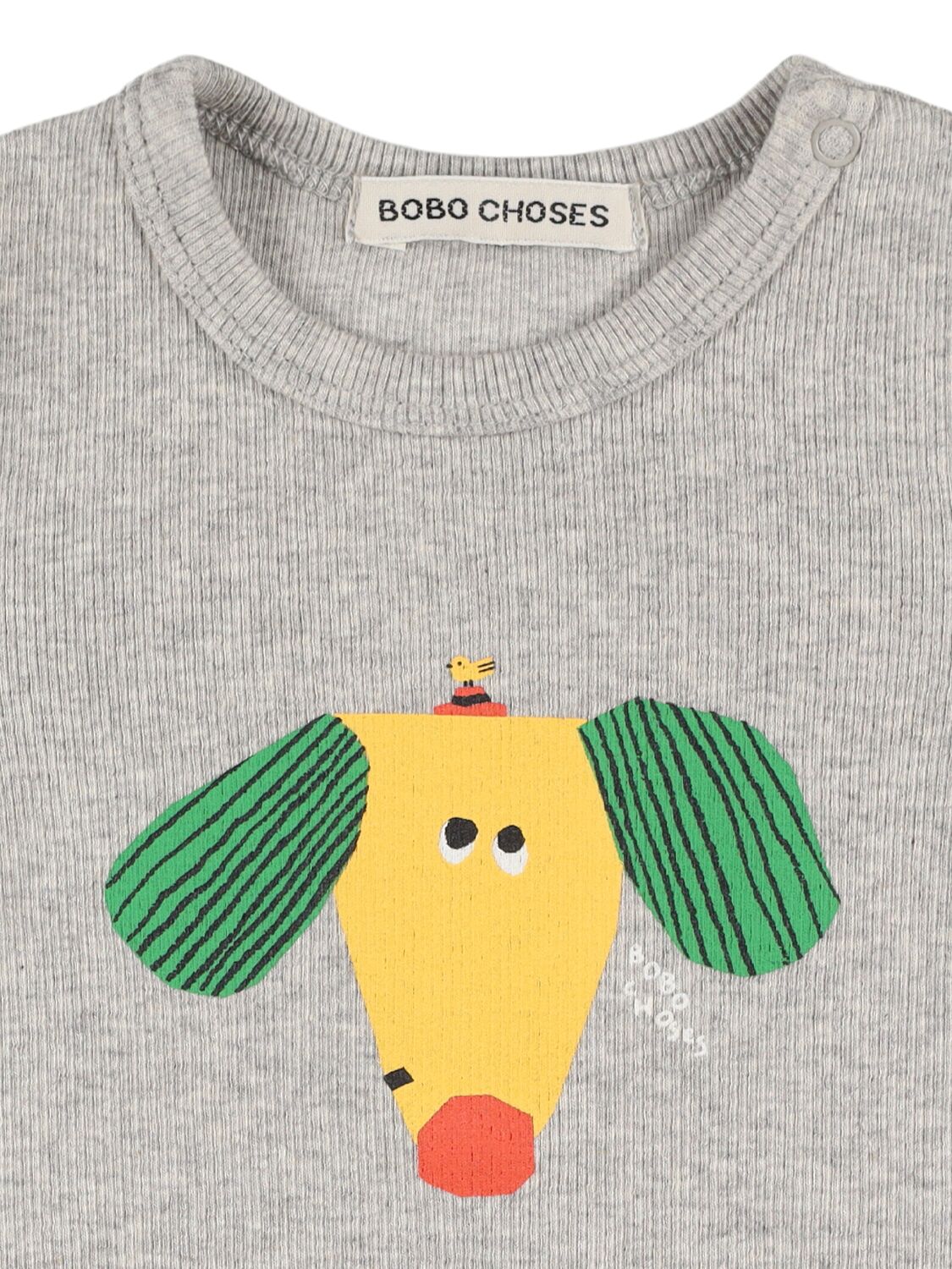 Shop Bobo Choses Printed Jersey Bodysuit In Grey