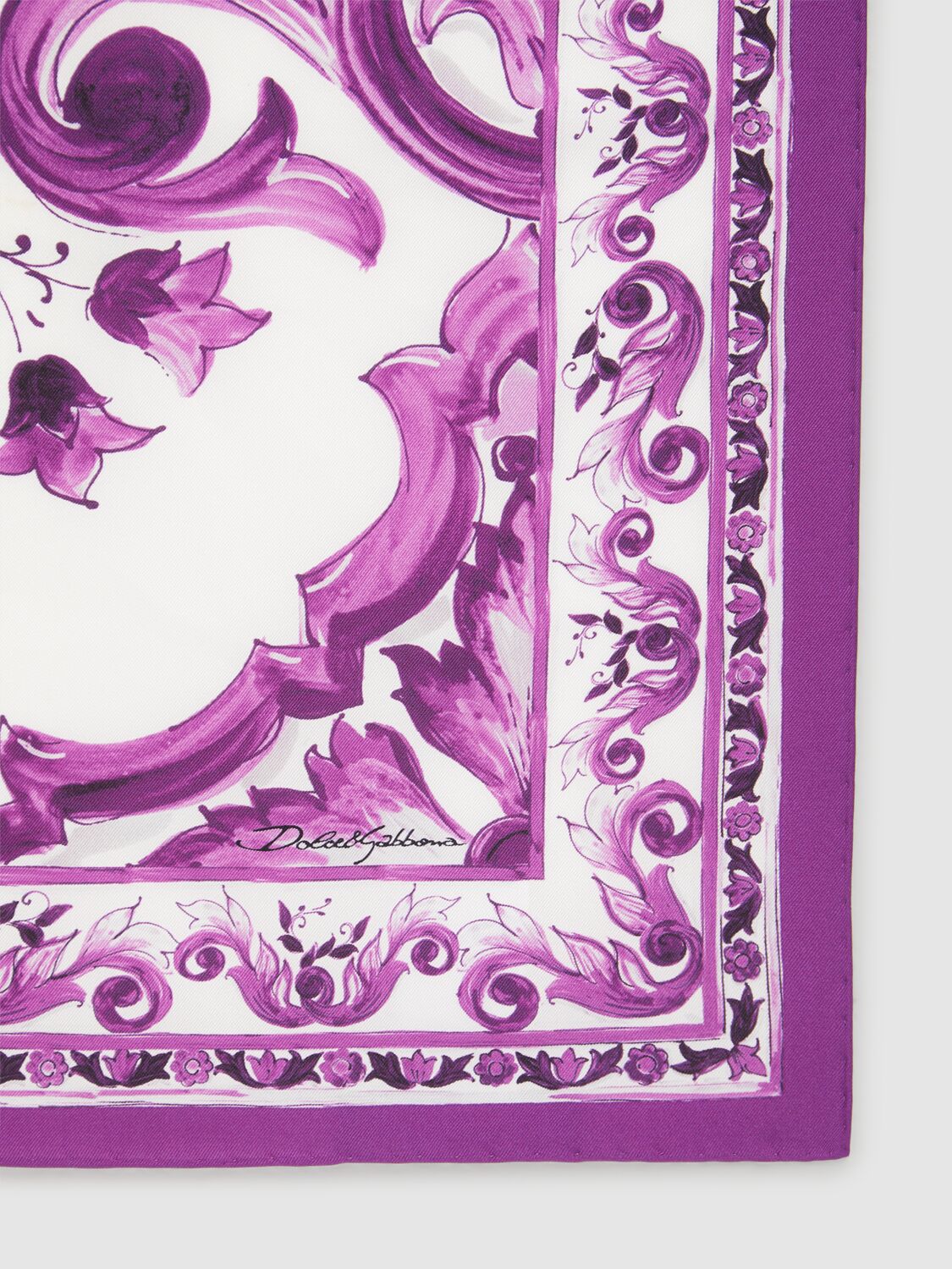Dolce & Gabbana Majolica-print 50x50 Silk Twill Foulard