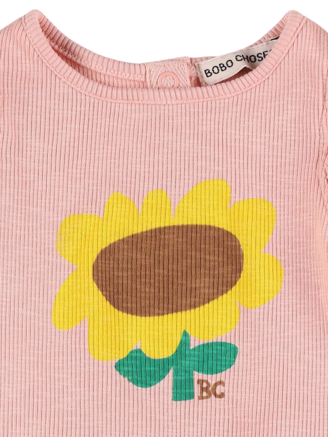 Bobo Choses Printed Cotton Blend Jersey Bodysuit In Pink