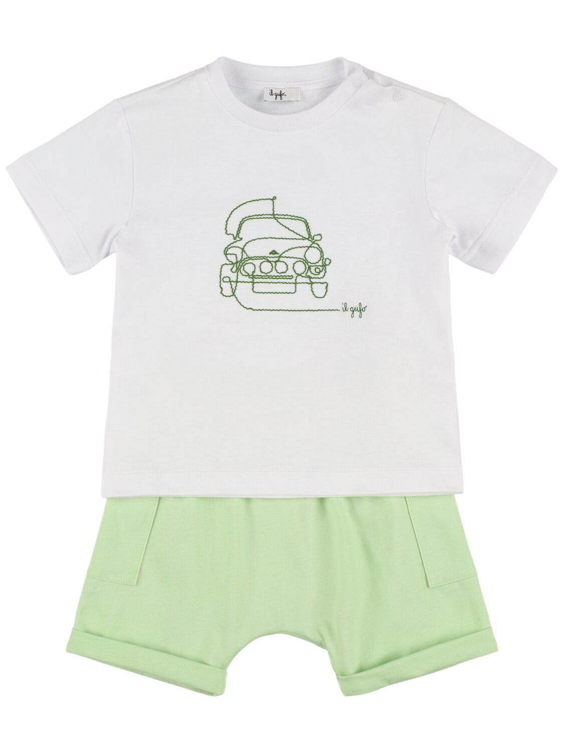 Il Gufo Cotton Jersey T-shirt & Shorts In White