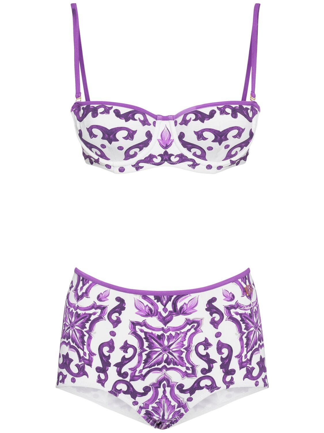 Dolce & Gabbana Maiolica Printed Jersey Bikini