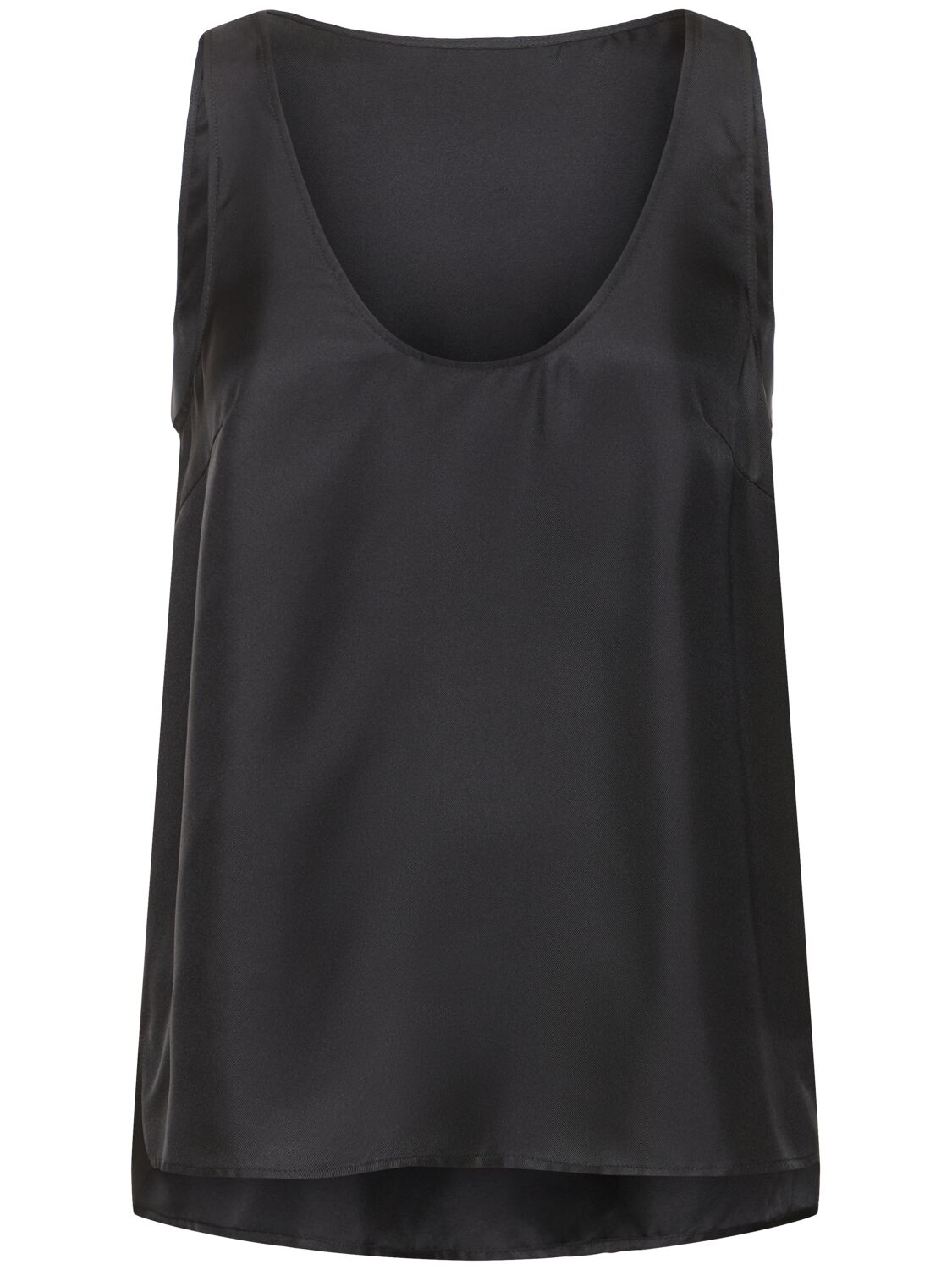 Loulou De Saison Gaby Scoop Neckline Silk Tank Top