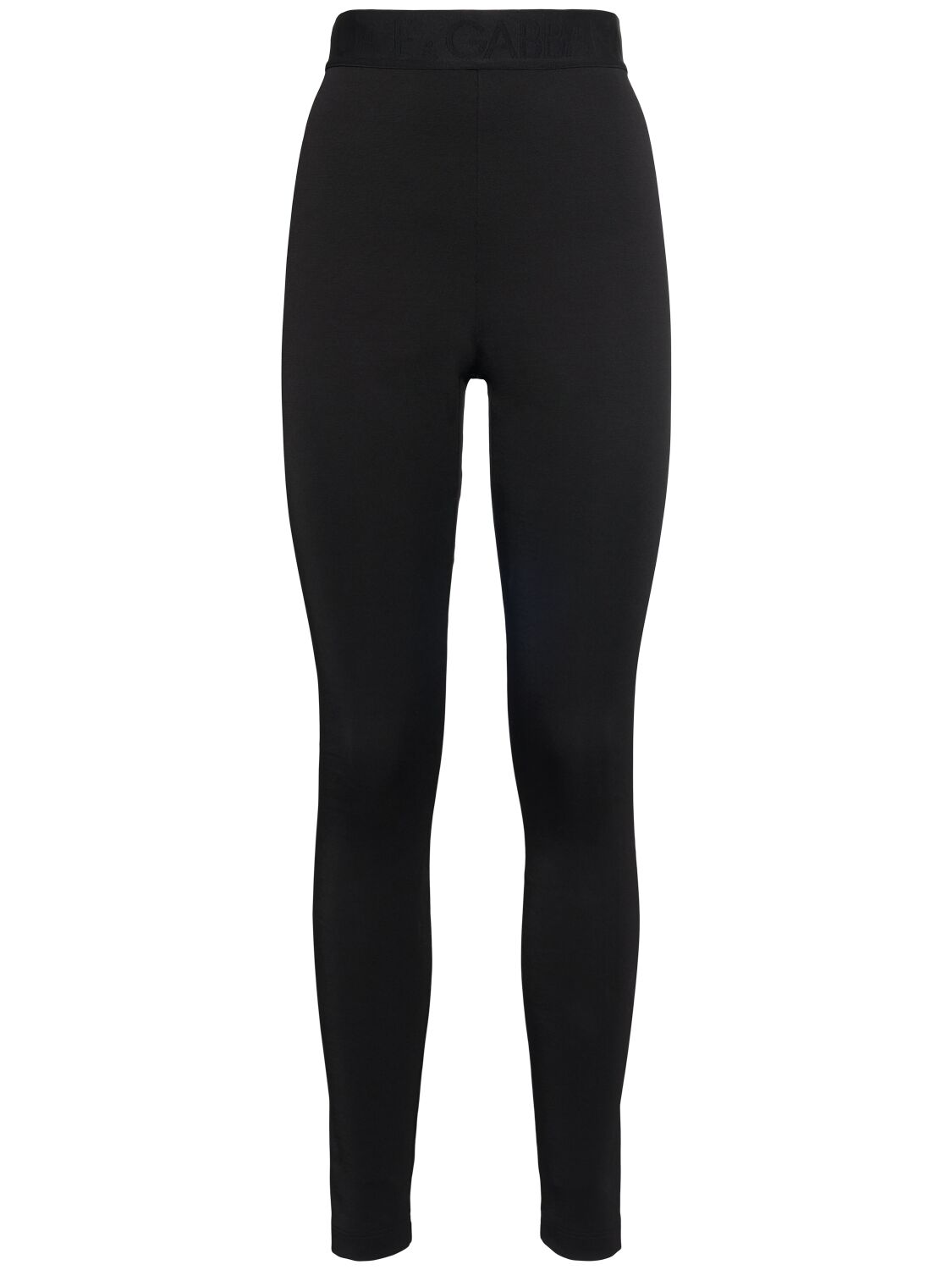 Dolce & Gabbana High Waist Viscose Blend Leggings In Black