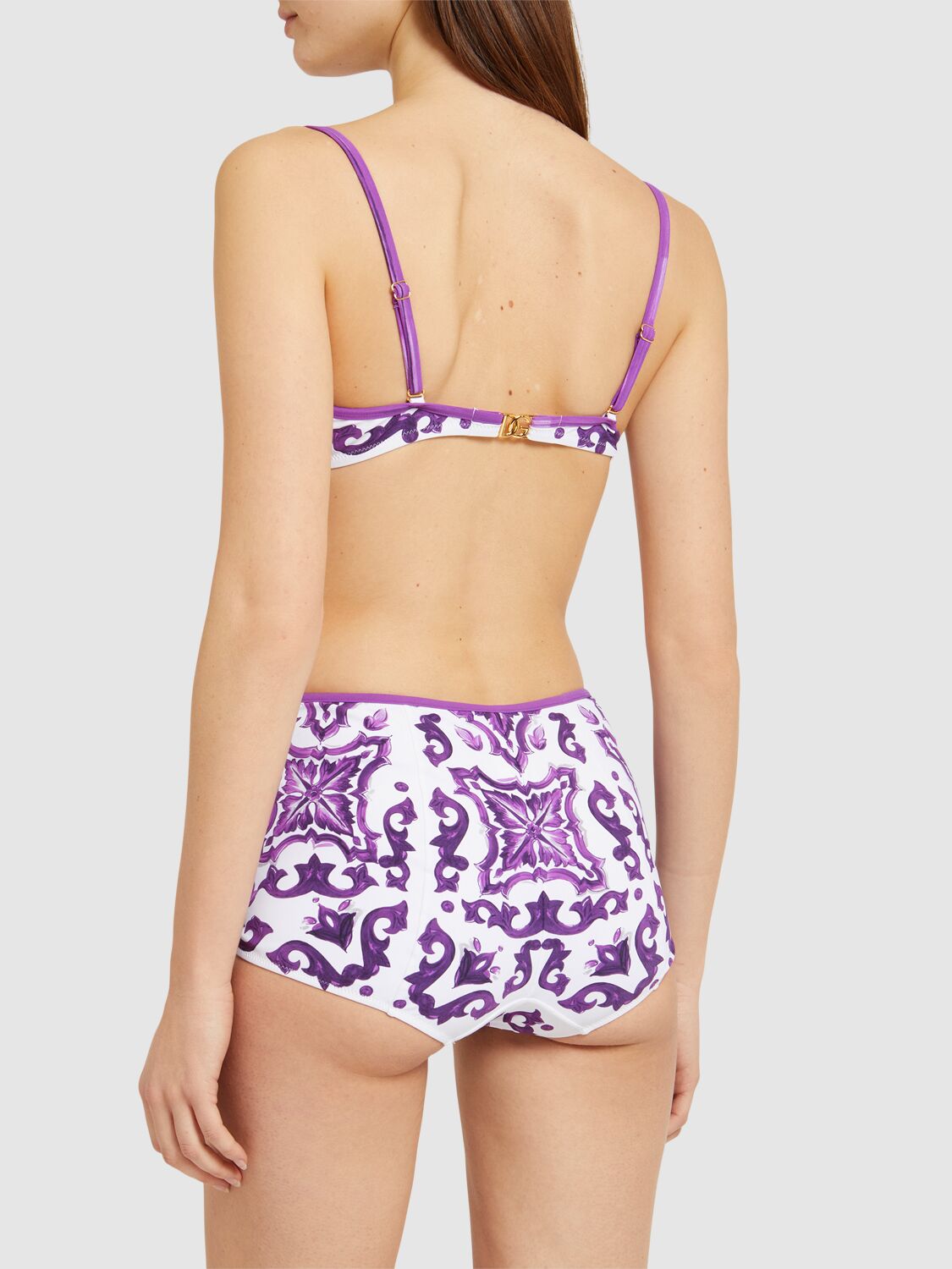 Dolce & Gabbana Maiolica Printed Jersey Bikini