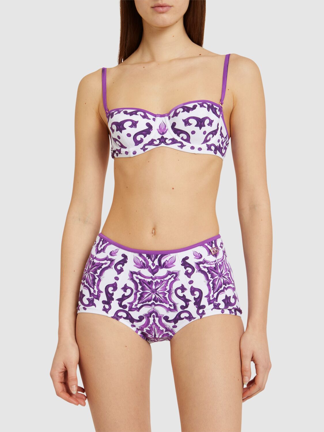Dolce & Gabbana Maiolica Printed Jersey Bikini