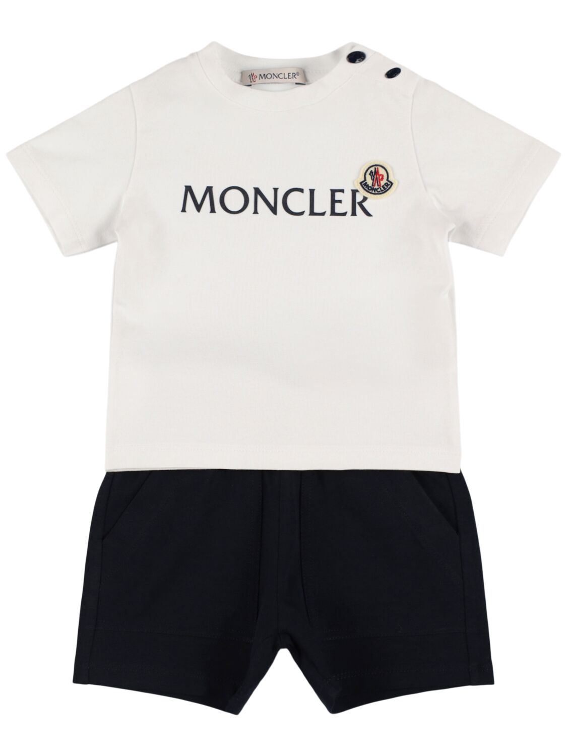 MONCLER Logo Cotton Blend T-shirt & Shorts