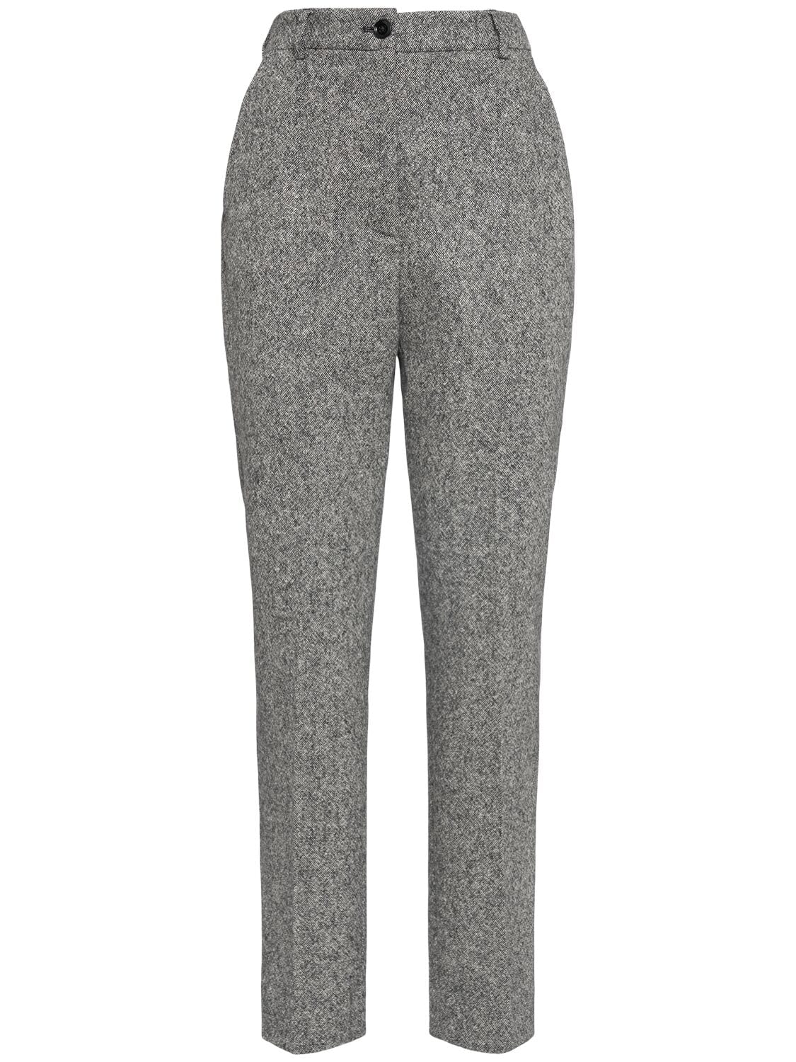 Wool Blend Straight Pants