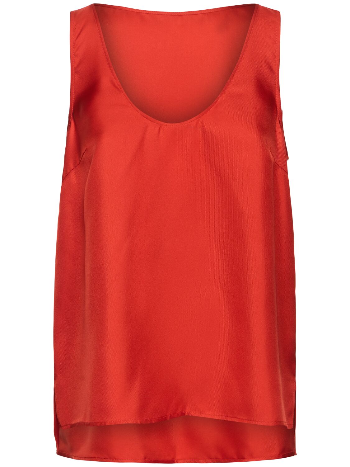 Loulou De Saison Gaby Scoop Neckline Silk Tank Top