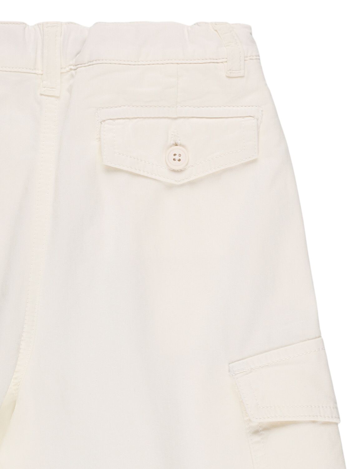 Il Gufo Stretch Denim Cargo Pants In White