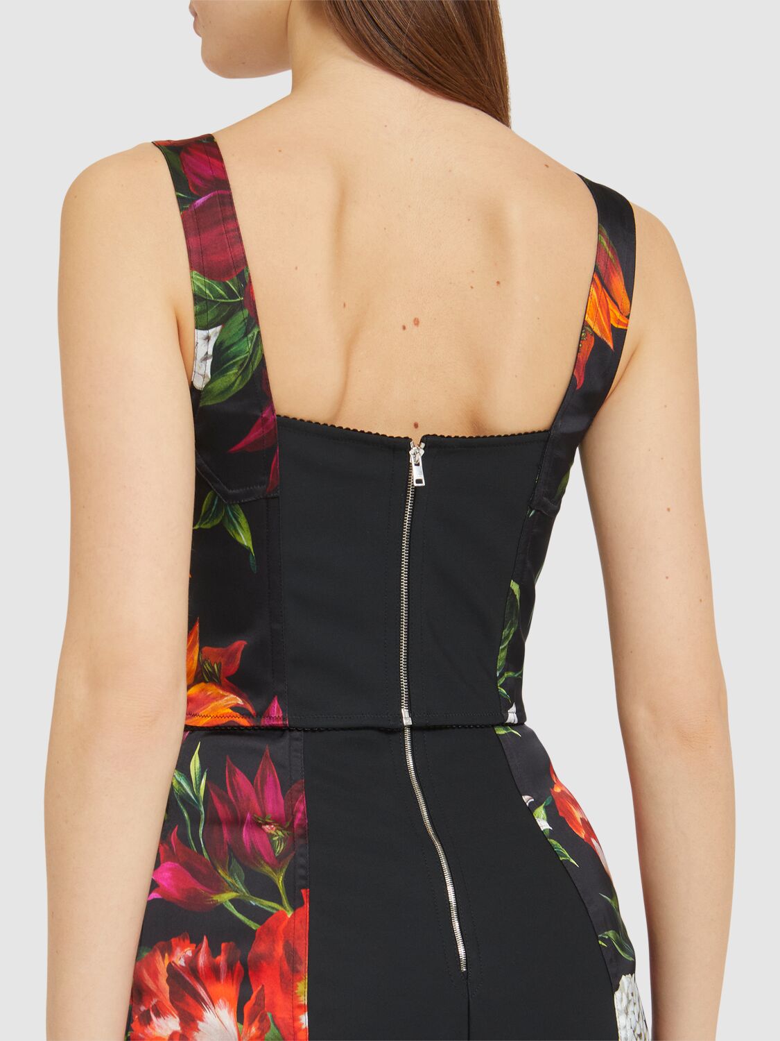 Dolce & Gabbana Flower-print Satin Corset