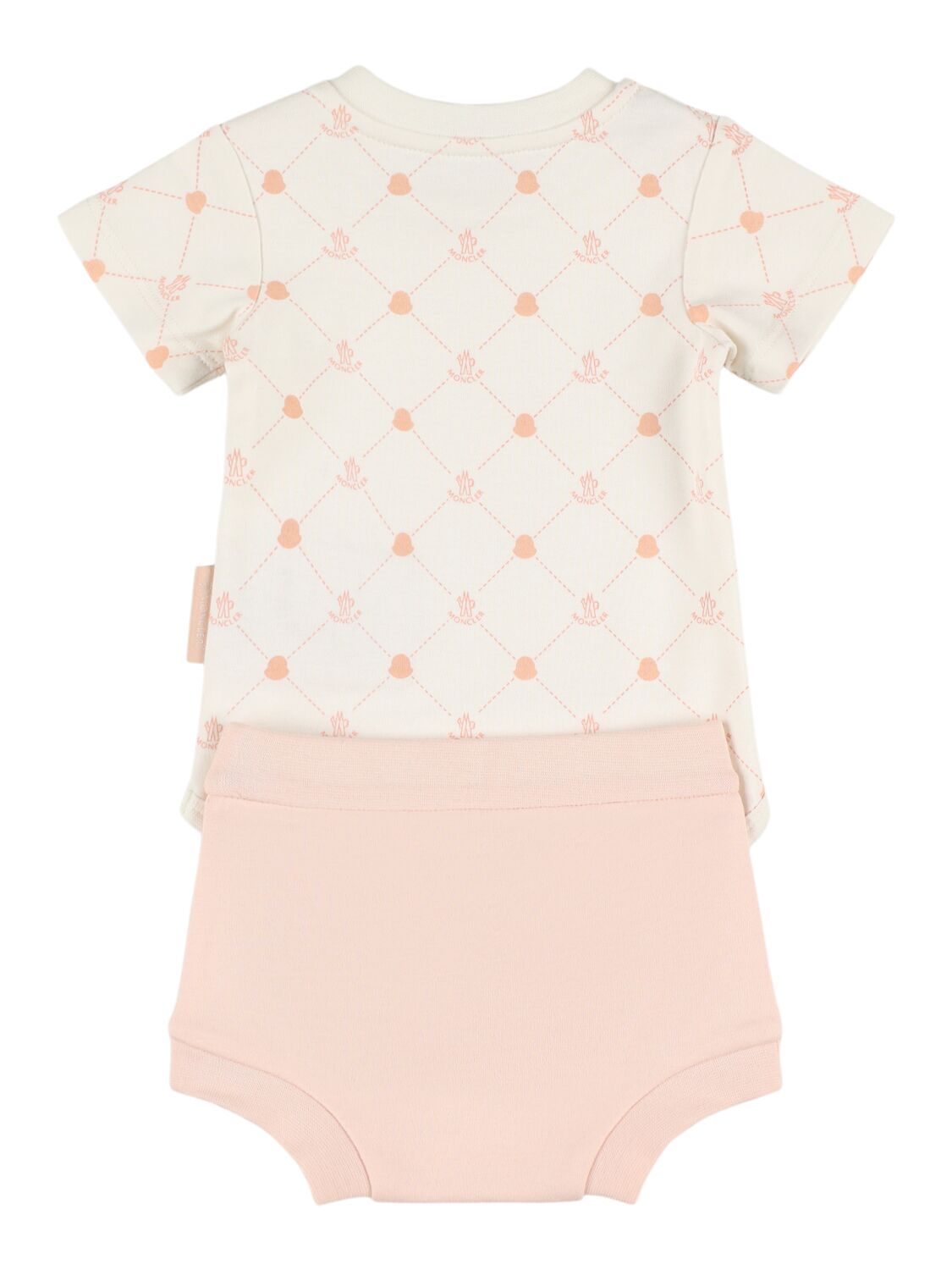 Moncler All Over Print Cotton Set In White/pink