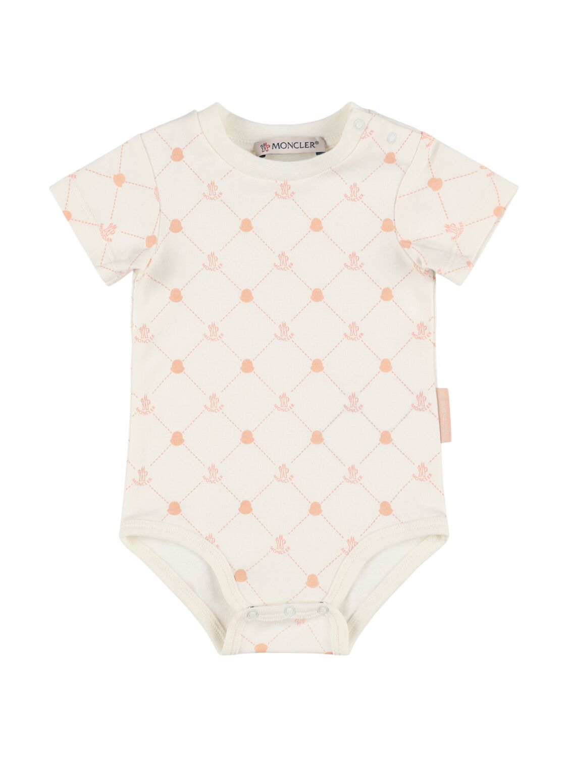Moncler All Over Print Cotton Set In White/pink