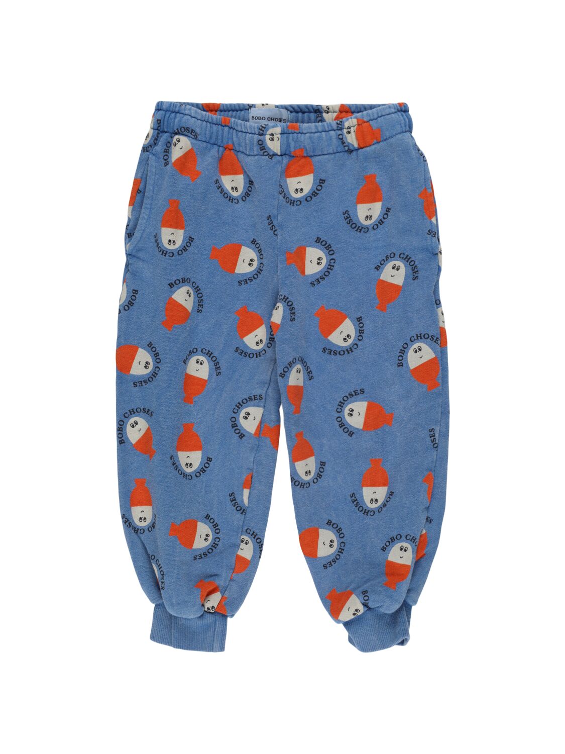 Bobo Choses Printed Cotton Sweatpants In Blue