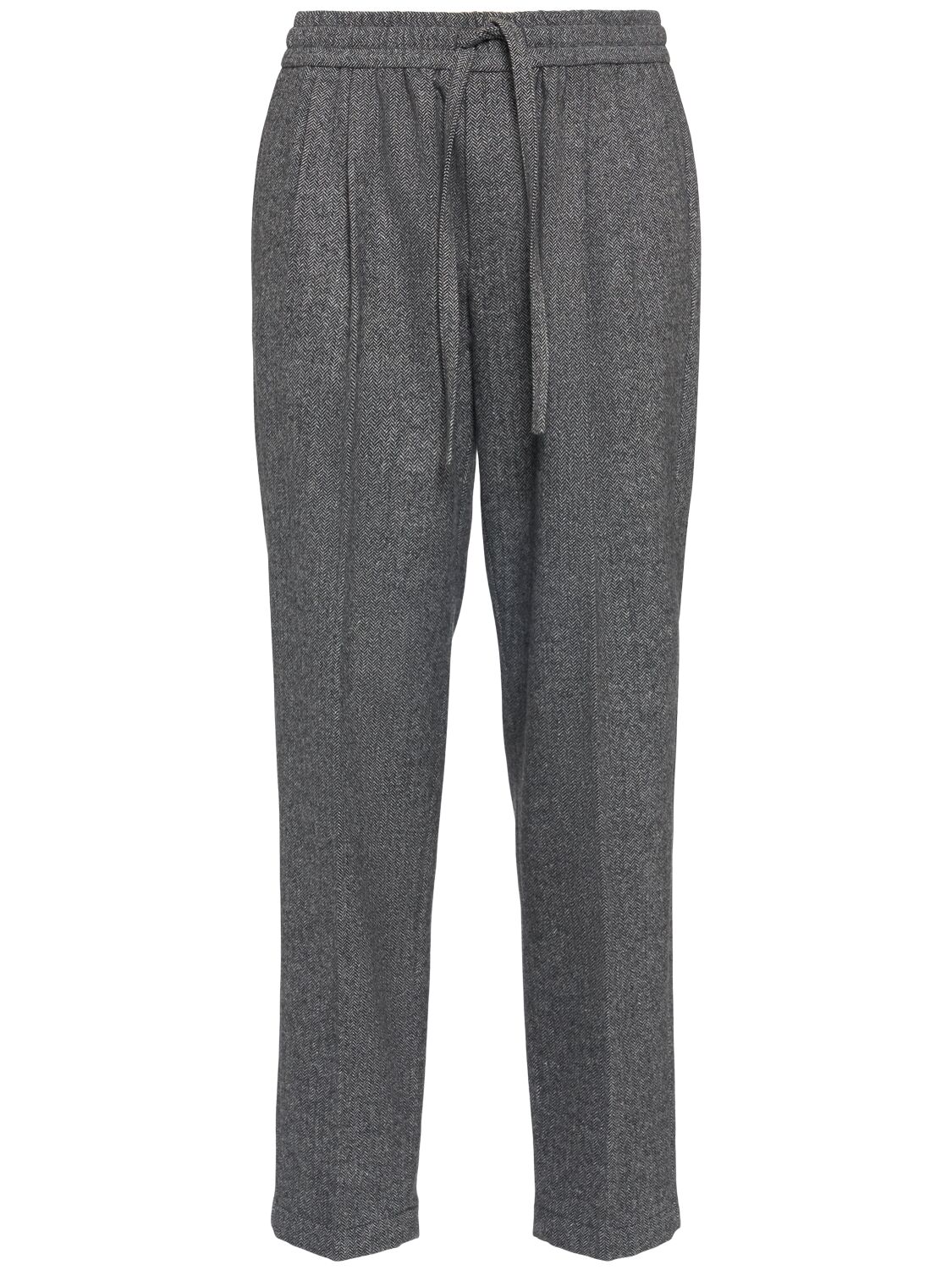Dolce & Gabbana Trousers Tailored Herringbone Pattern In Gray