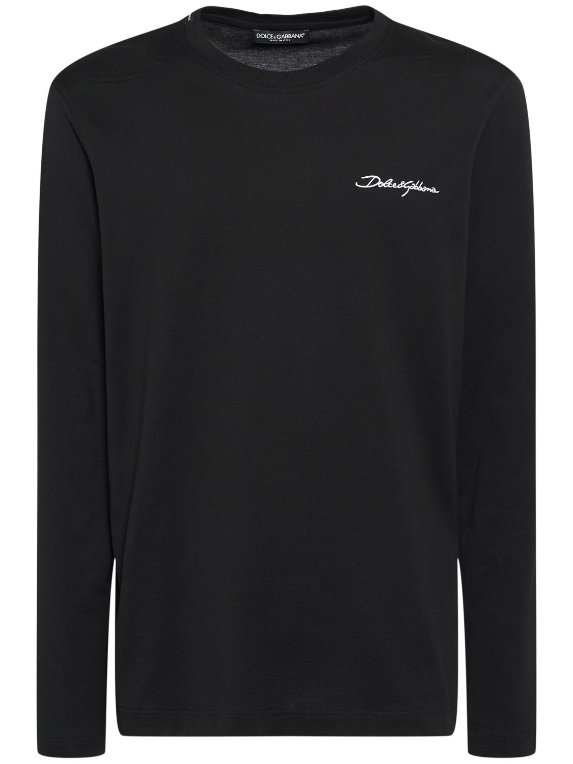 Embroidered Logo L/s T-shirt - DOLCE & GABBANA - Modalova