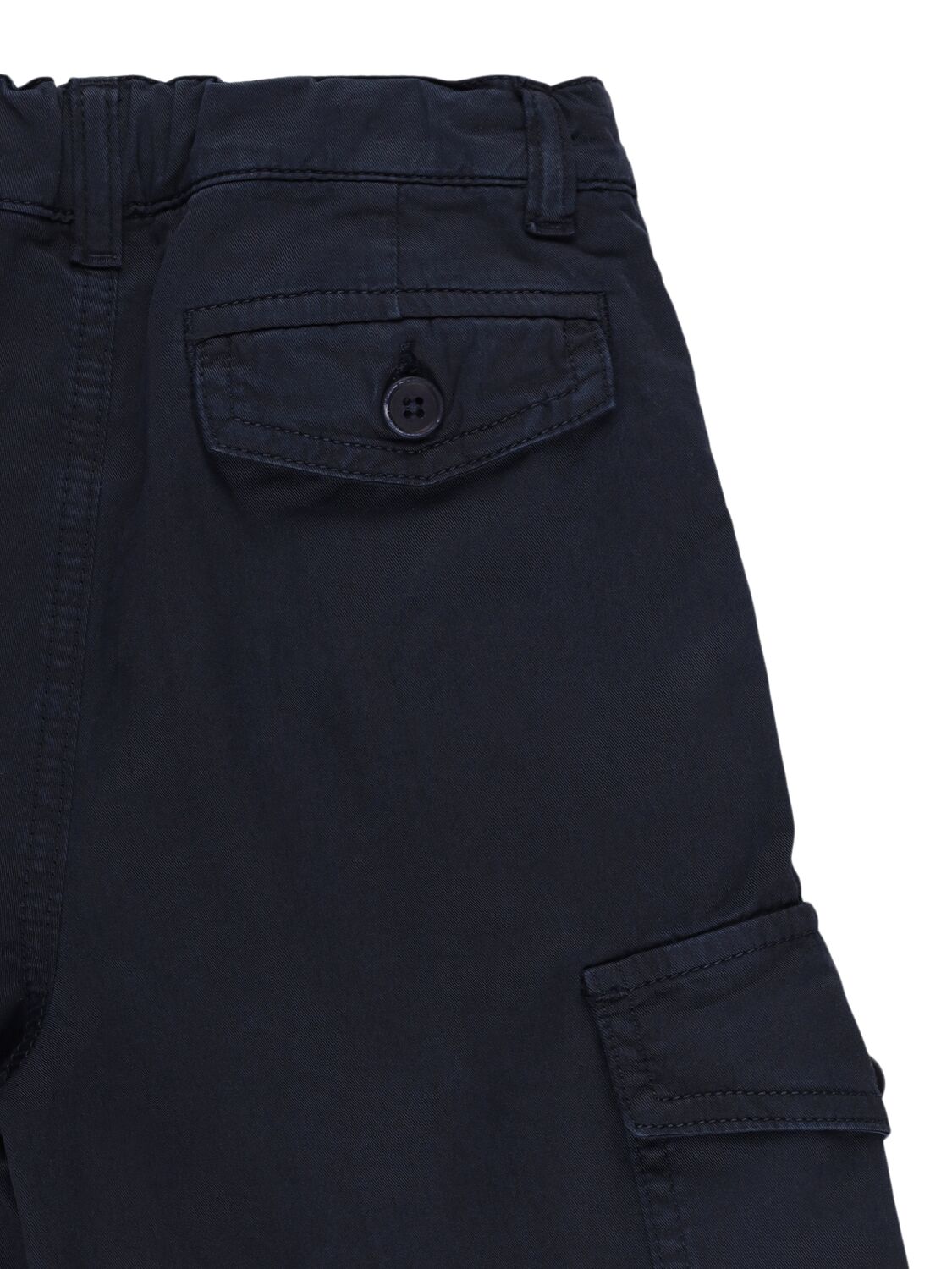 Il Gufo Stretch Denim Cargo Pants In Blue
