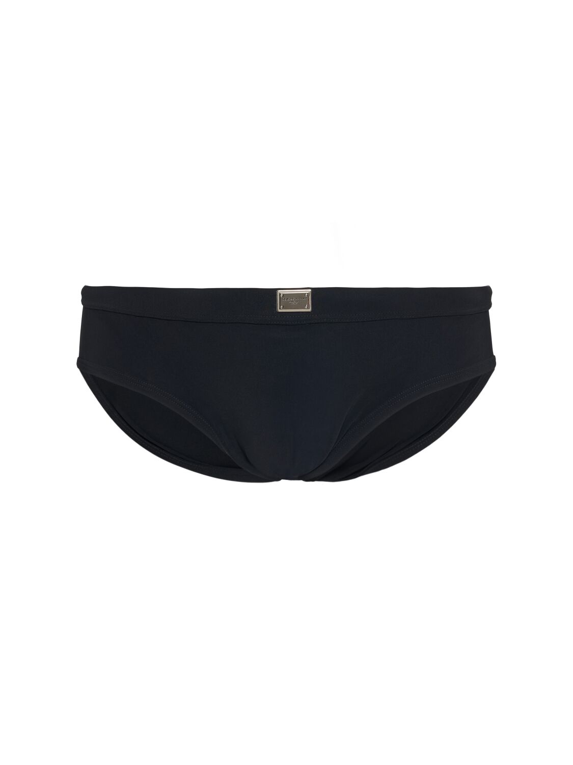 Dolce & Gabbana Logo Plaque Swim Briefs In Black
