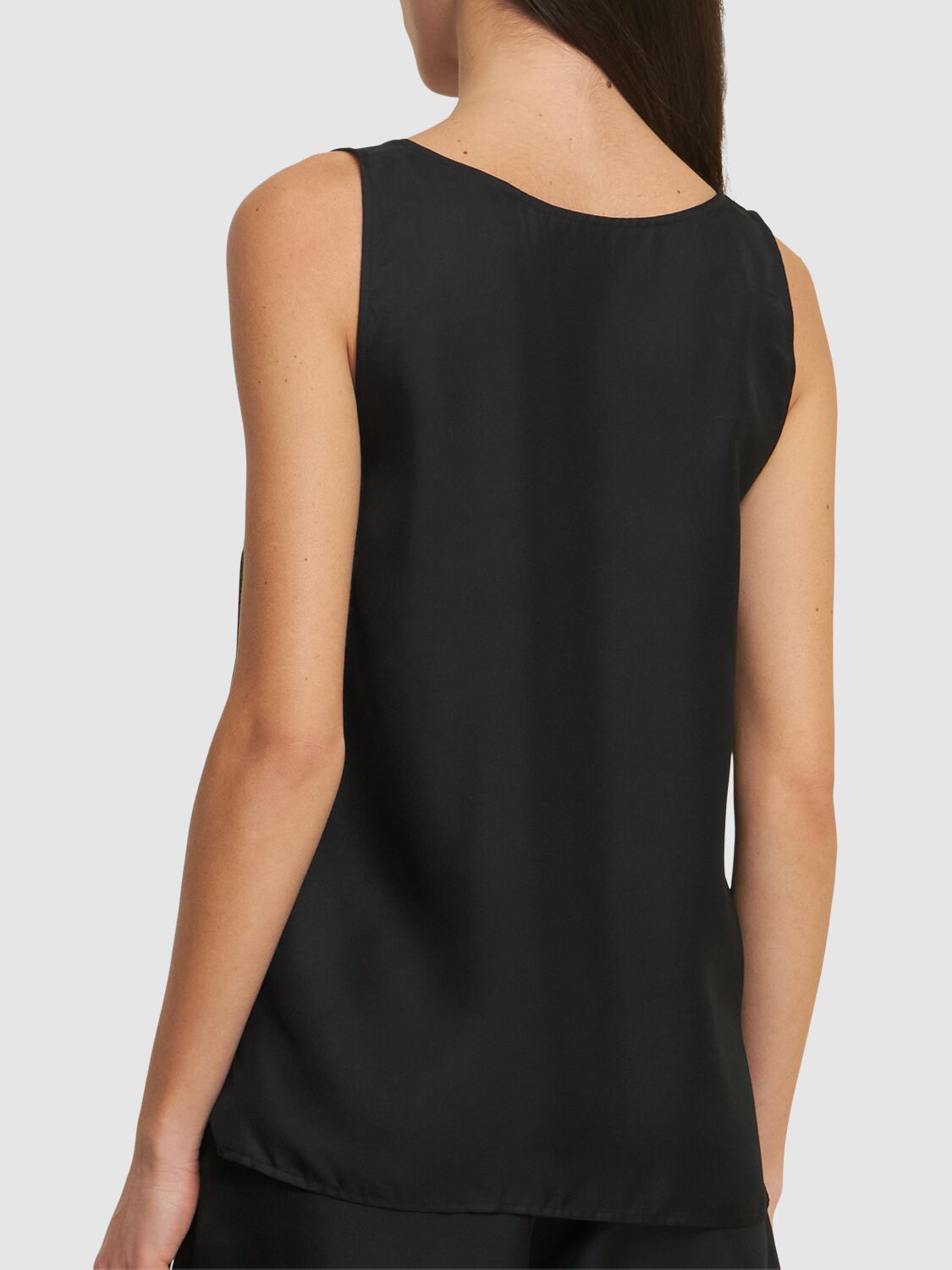 Loulou De Saison Gaby Scoop Neckline Silk Tank Top