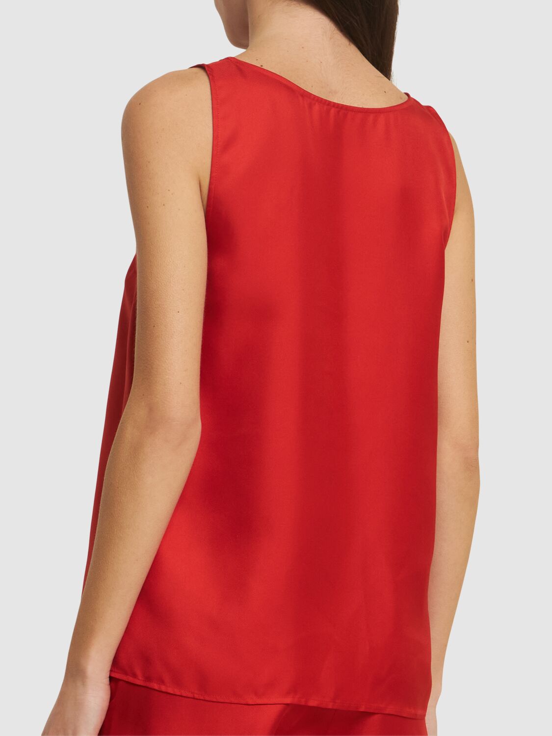 Loulou De Saison Gaby Scoop Neckline Silk Tank Top