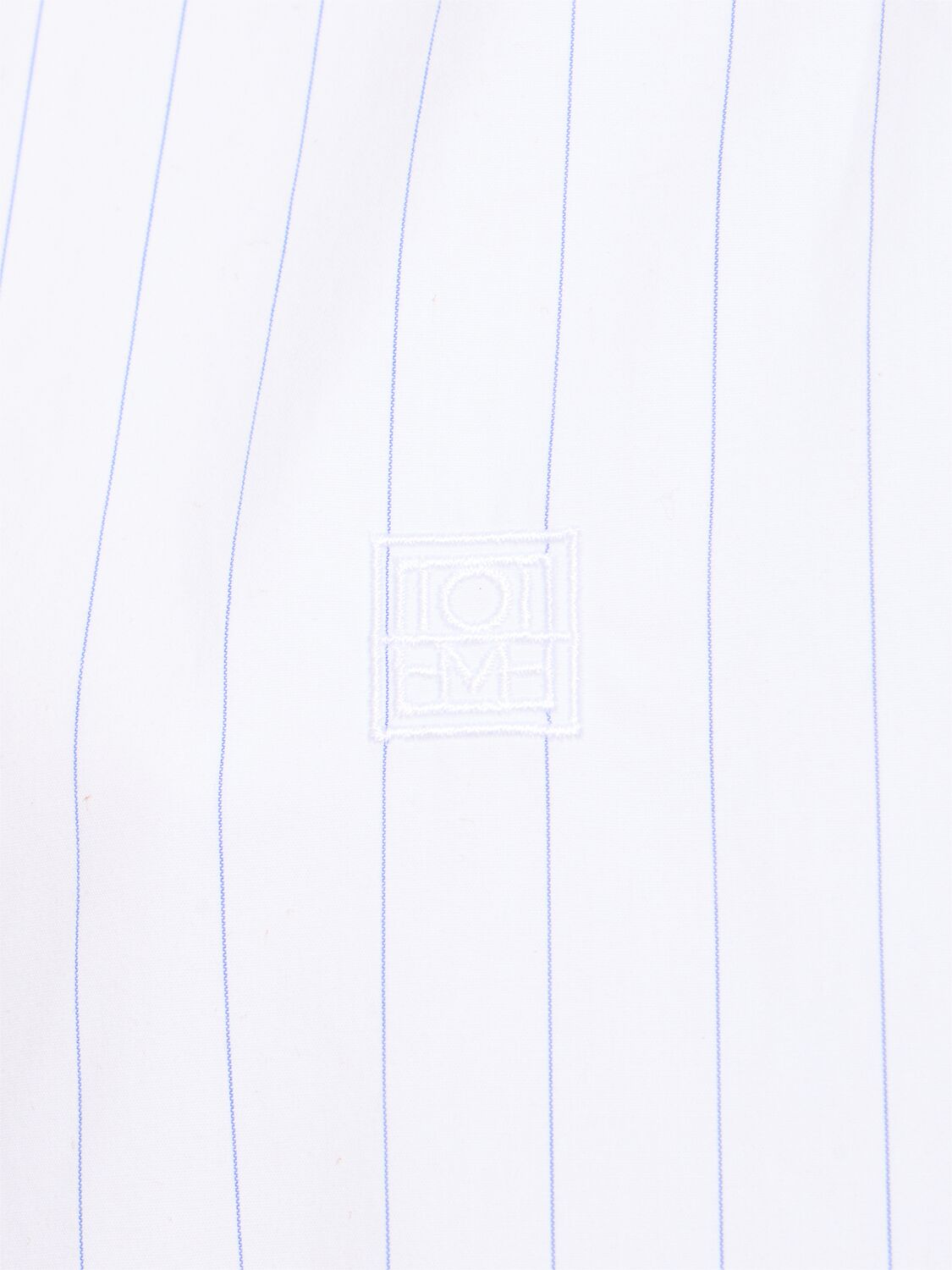 Totême Toteme Monogram Stripe Organic Cotton Poplin Button-up Shirt In White/blue