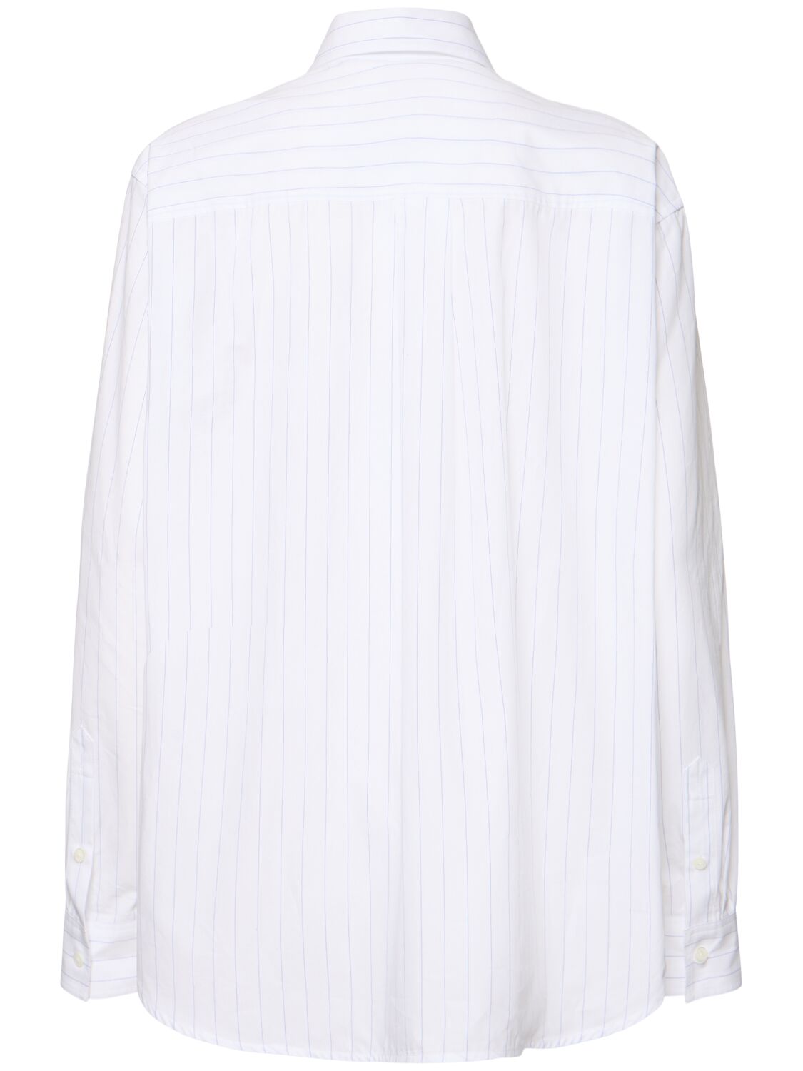 Totême Toteme Monogram Stripe Organic Cotton Poplin Button-up Shirt In White/blue