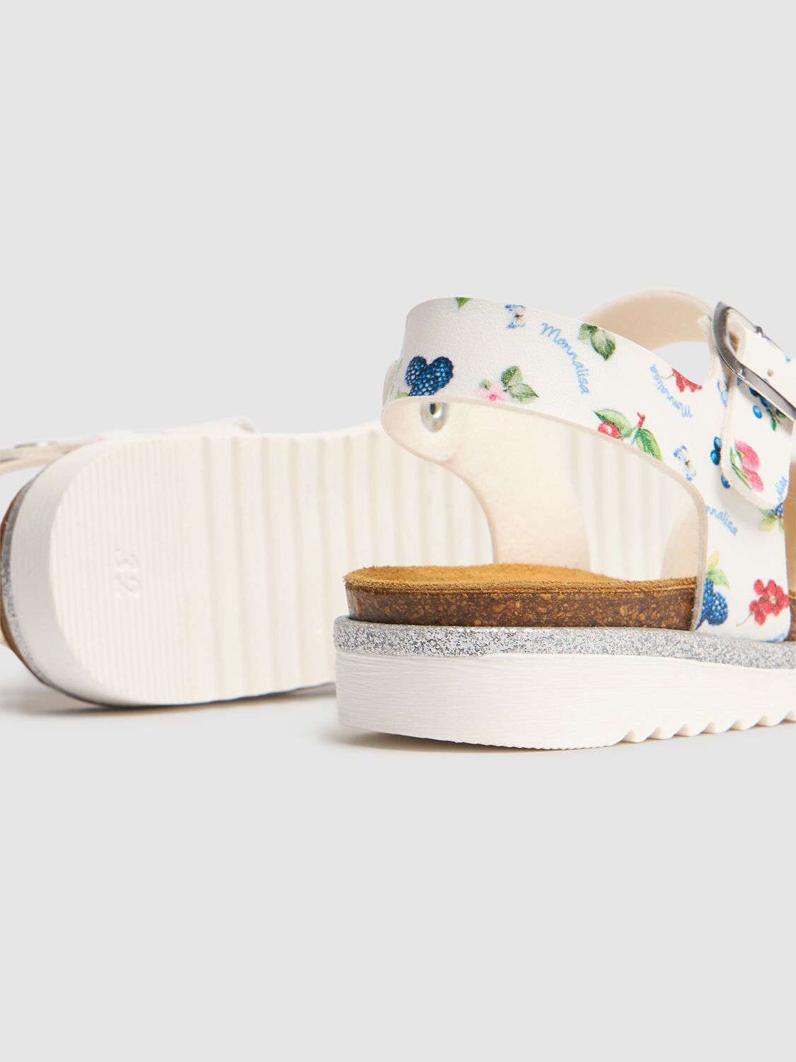 MONNALISA PRINTED PLATFORM SANDALS 