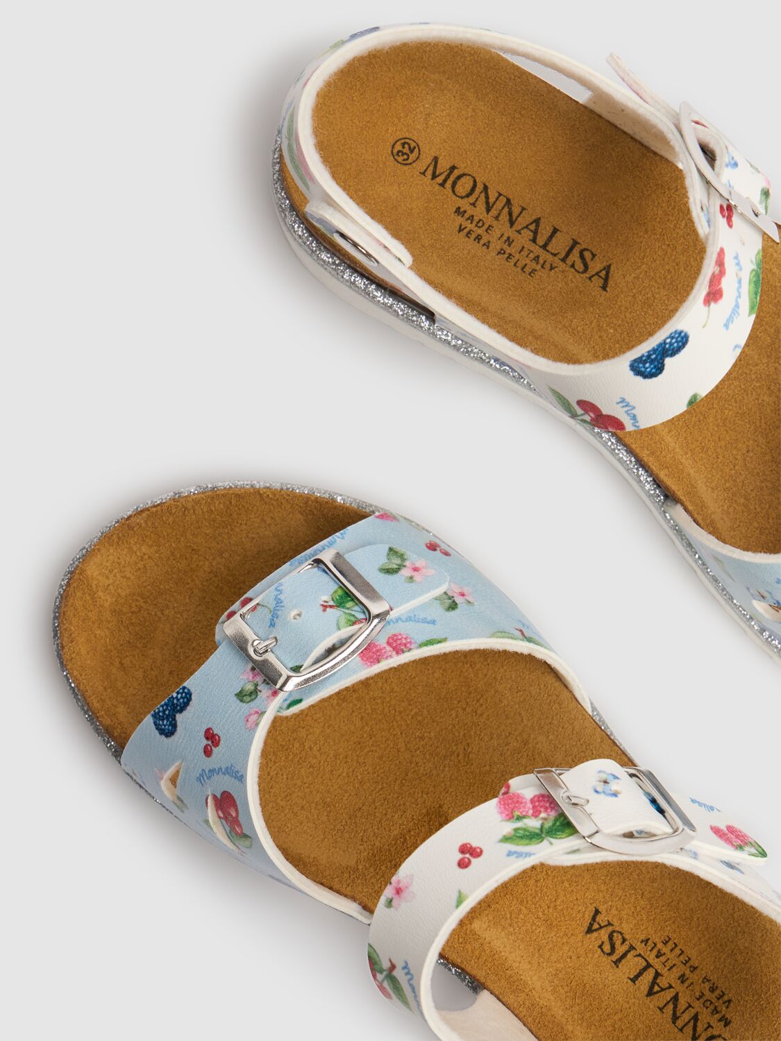MONNALISA PRINTED PLATFORM SANDALS 