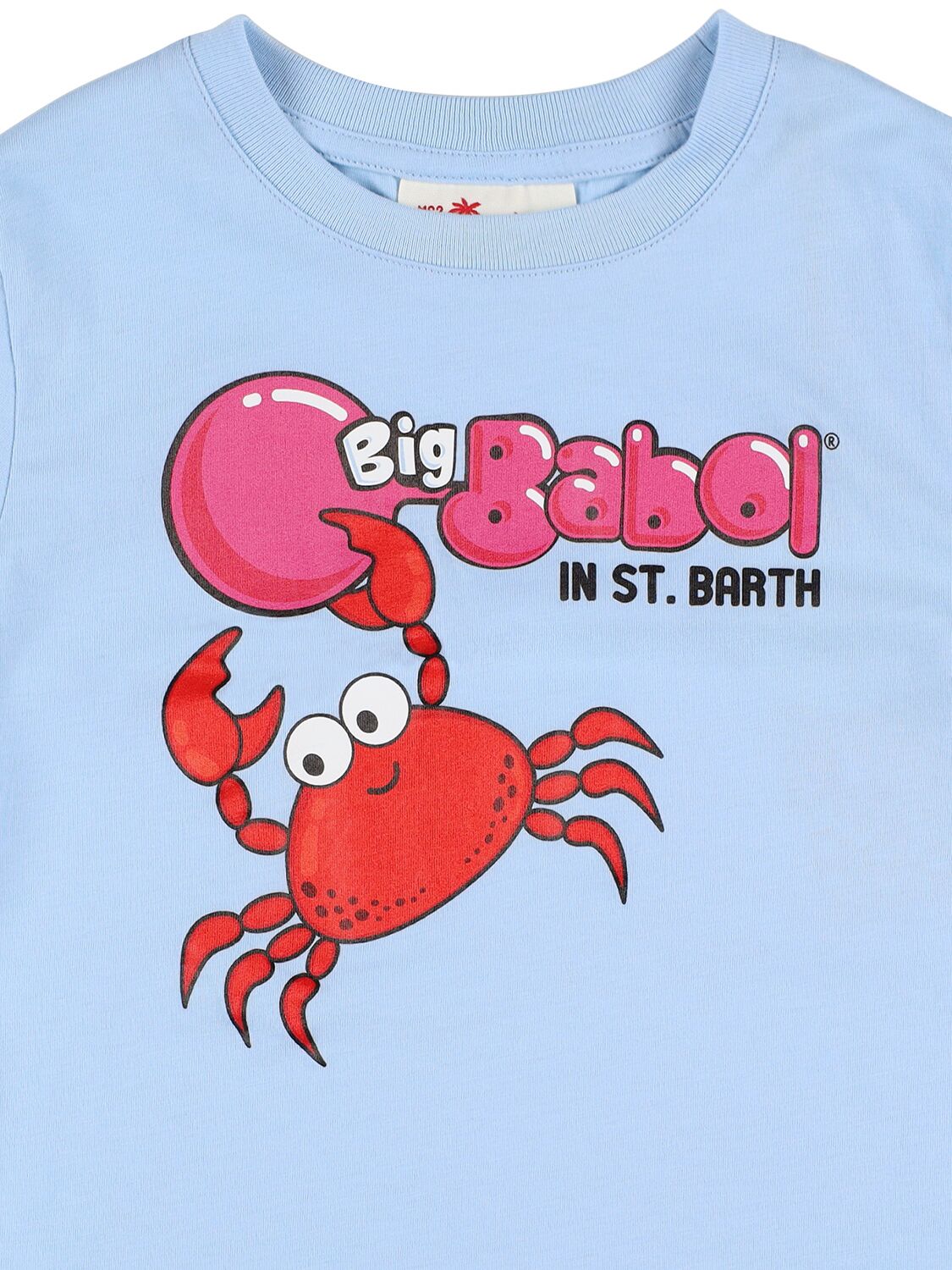 Shop Mc2 Saint Barth Big Babol Printed Cotton T-shirt In Light Blue