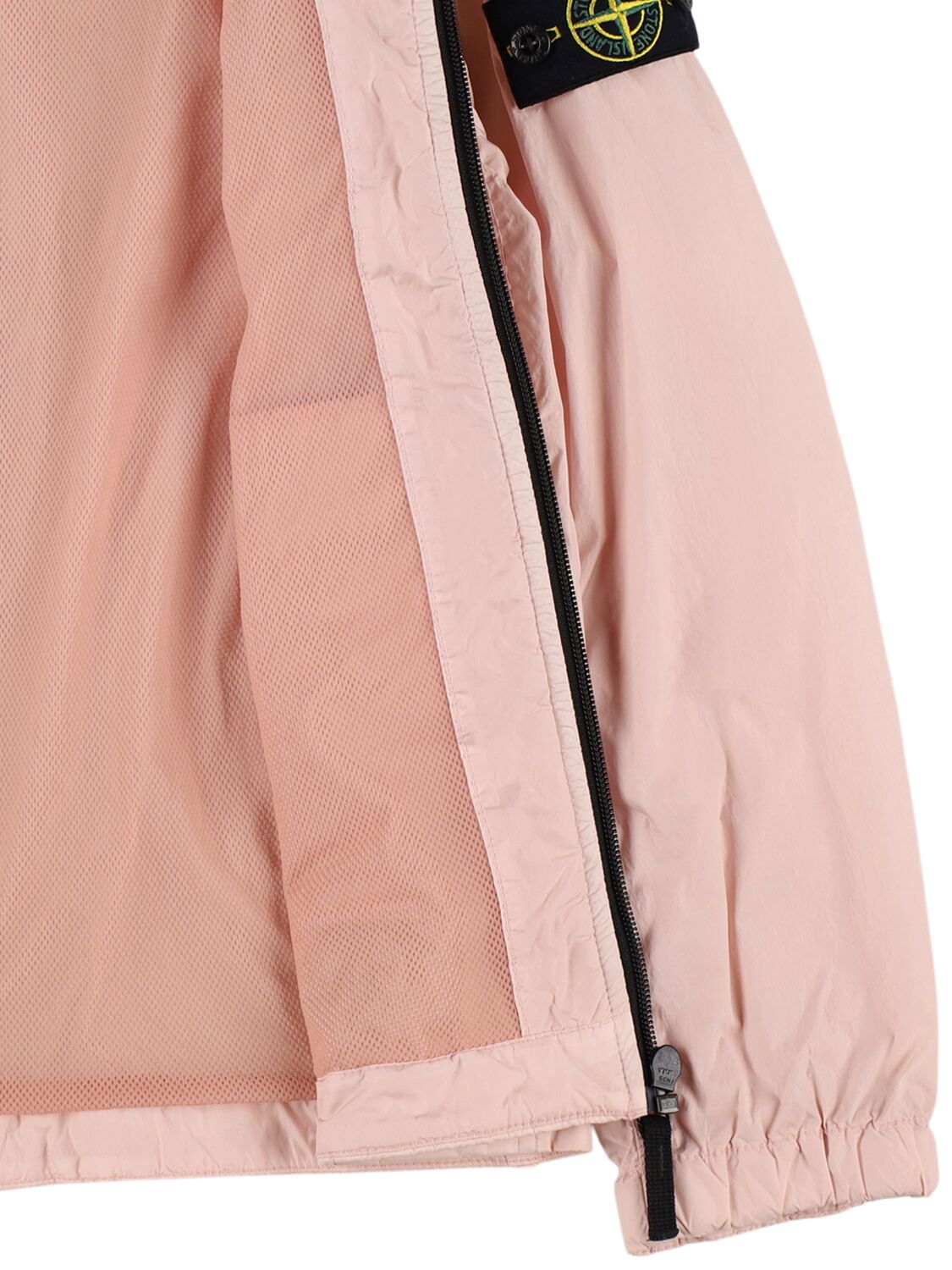 Stone Island Hooded Nylon Windbreaker In Pink