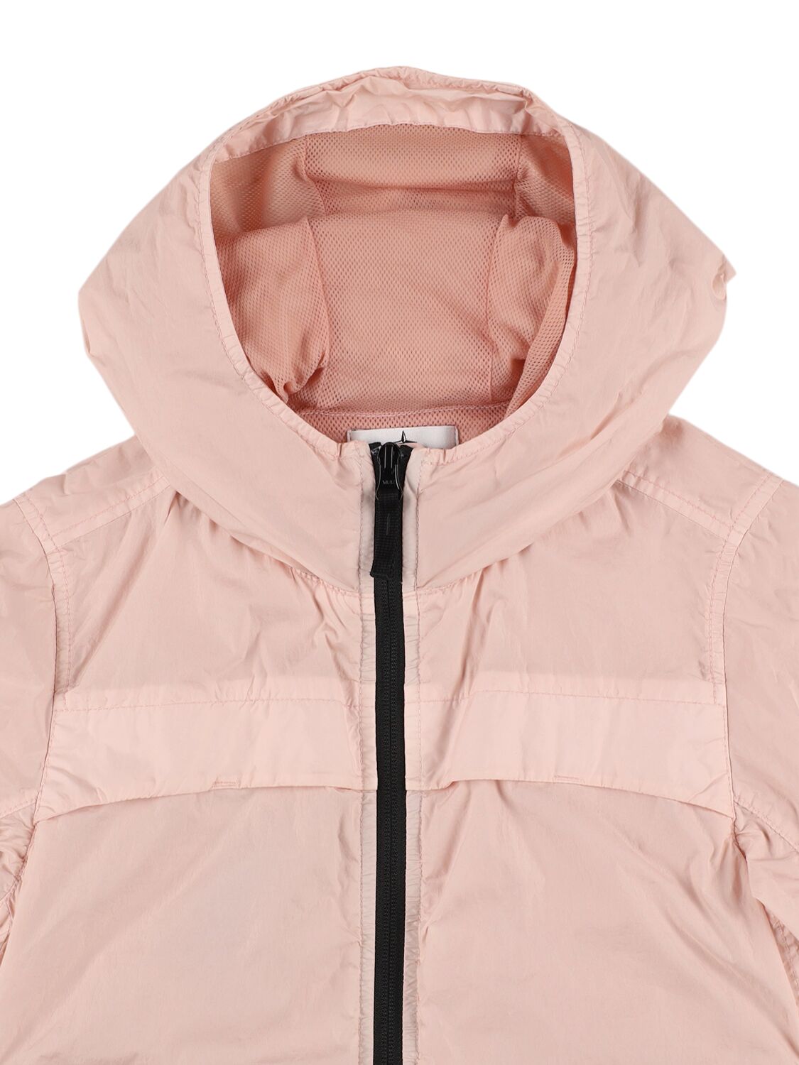Stone Island Hooded Nylon Windbreaker In Pink