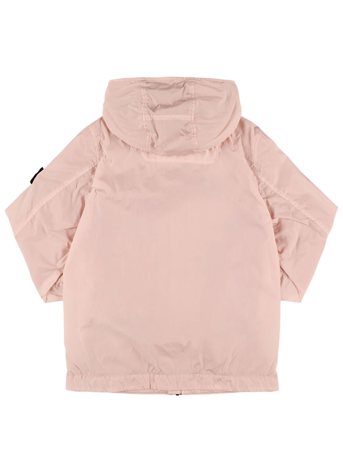 Stone Island Hooded Nylon Windbreaker In Pink