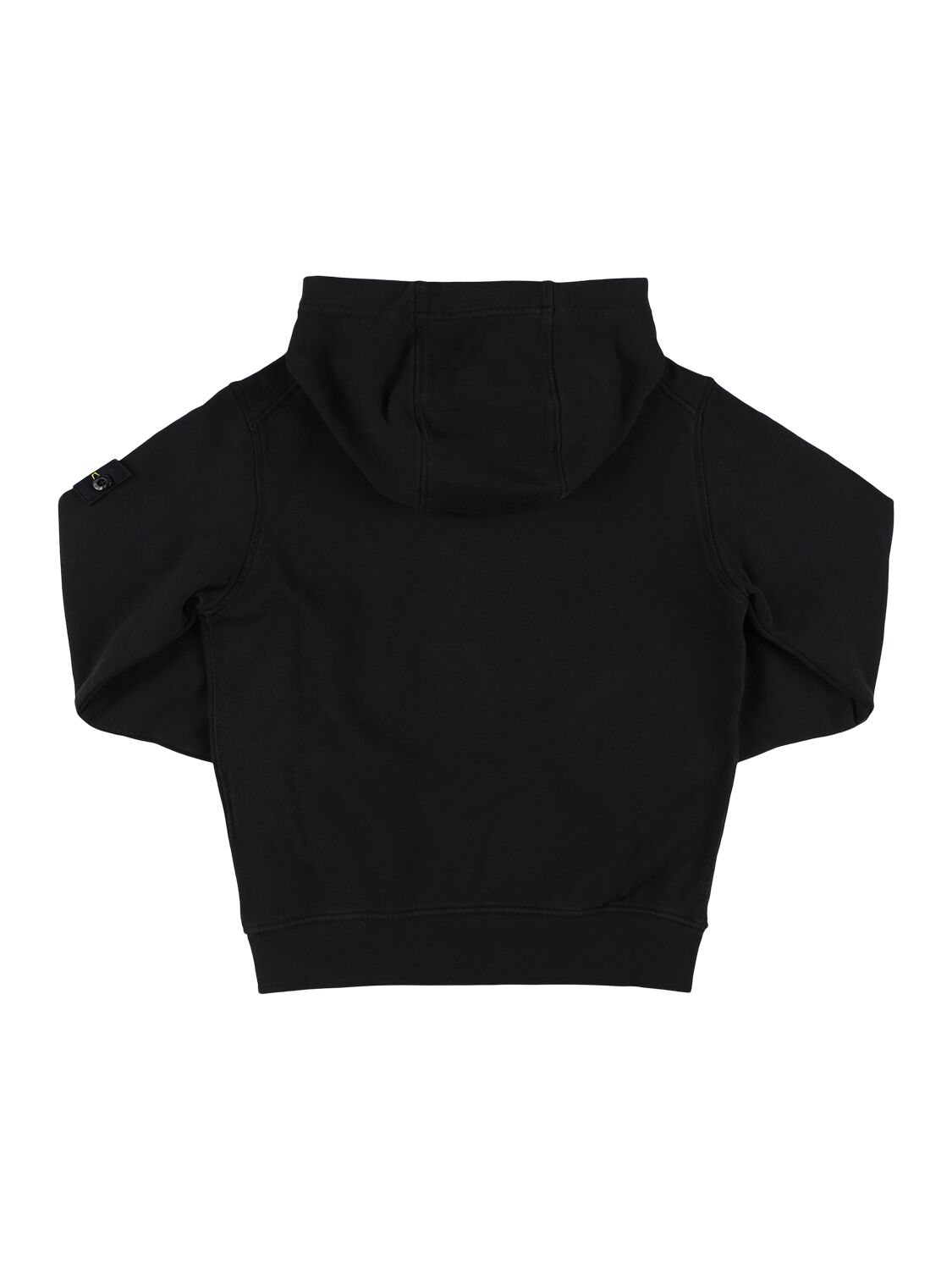 Shop Stone Island Junior Cotton Jersey Hoodie In Black