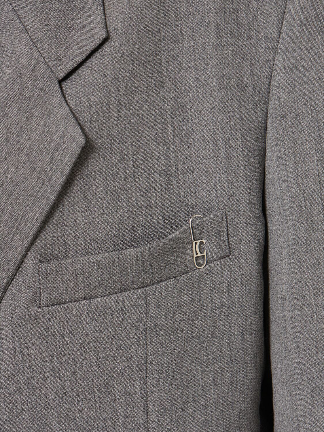 Low Classic Classic Wool Blend Blazer In Grey