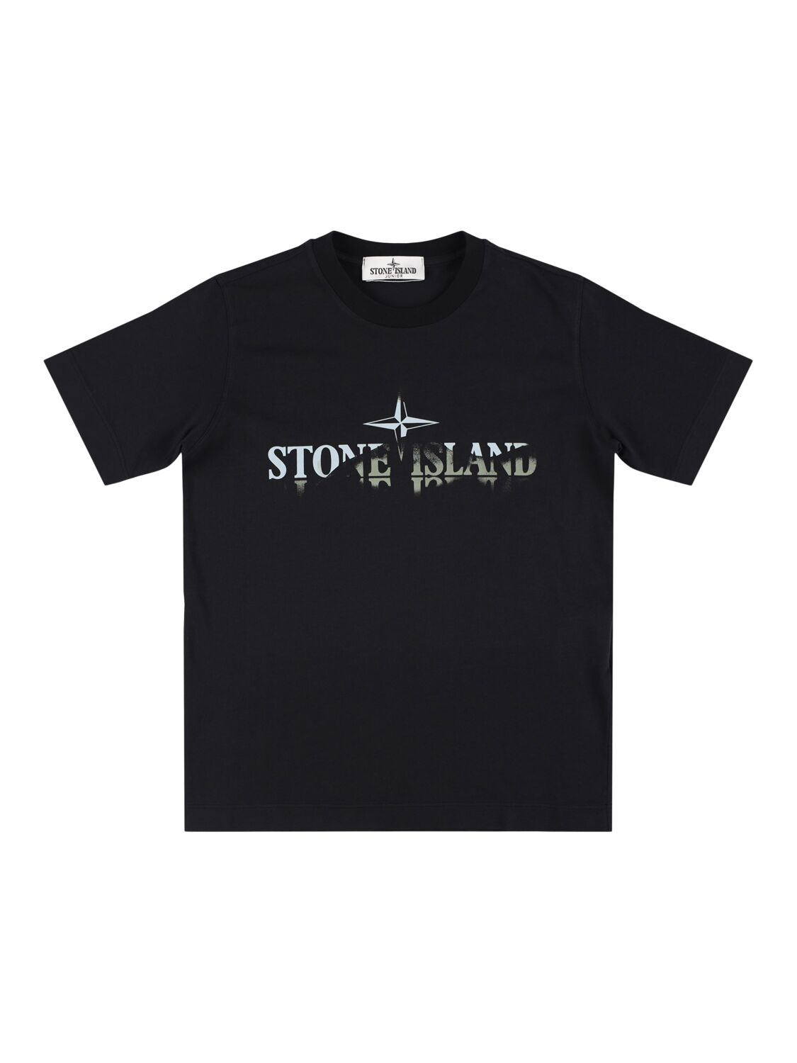 Stone Island Kids' Cotton Jersey T-shirt W/logo In Black