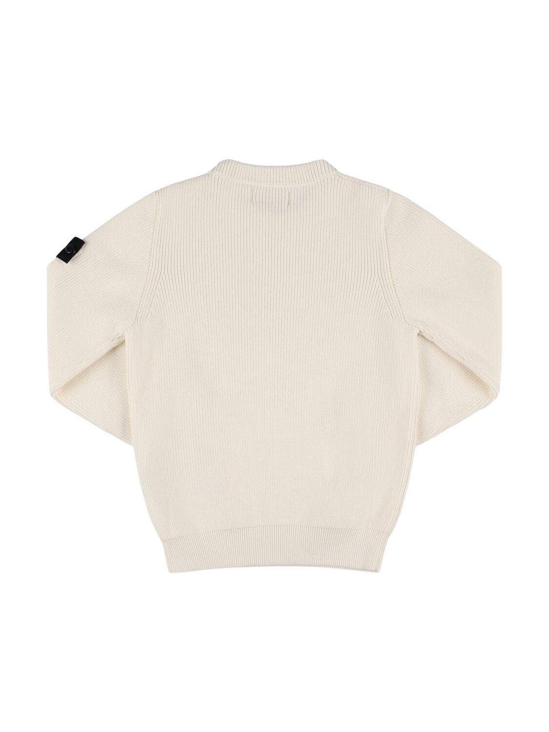 Stone Island Regular-fit Crewneck Sweatshirt With Ribbed Inserts In 白色