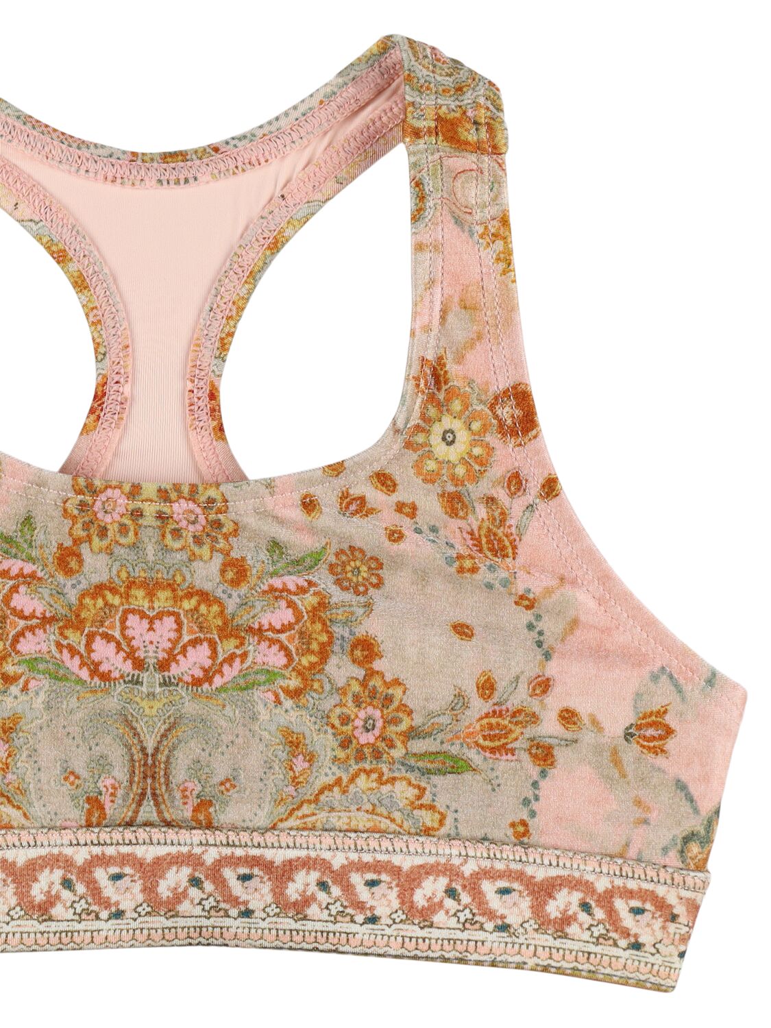 Zimmermann Printed Lycra Bikini In 粉色/多色