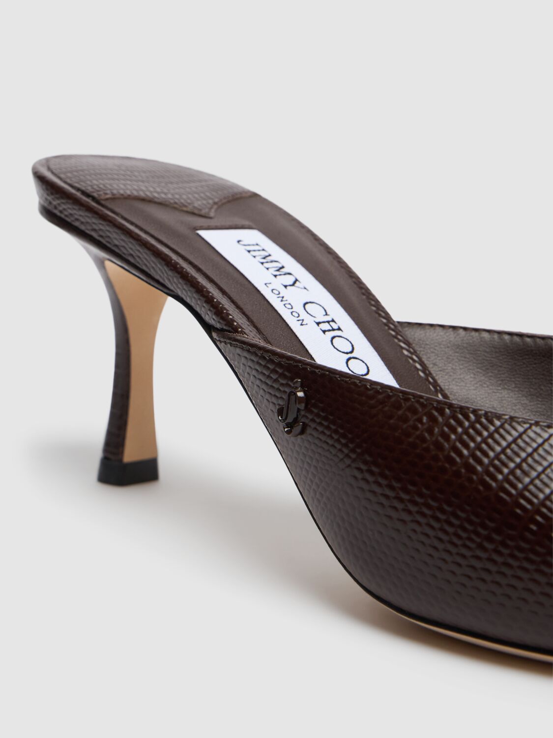 Jimmy Choo Vivi 65 Lizard Print Leather Mules In 深棕色