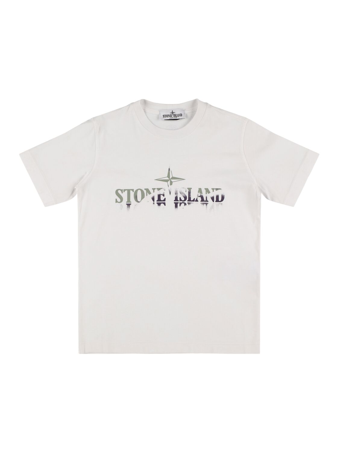 Stone Island Kids' Cotton Jersey T-shirt W/logo In White