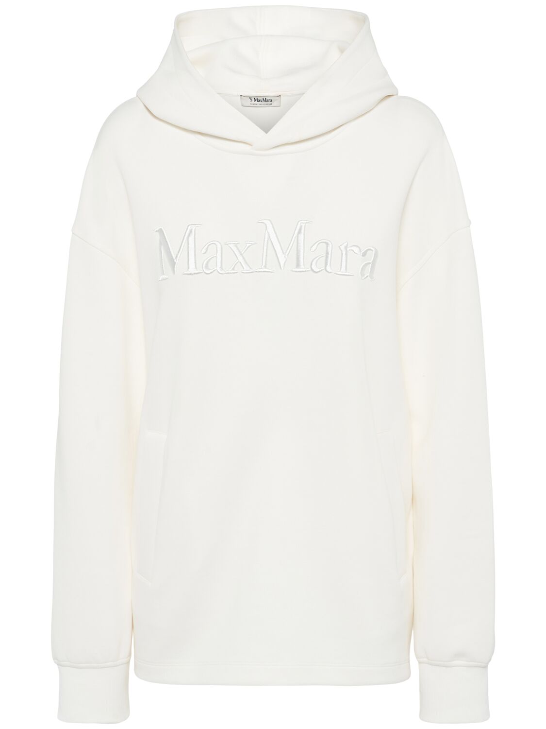 's Max Mara Visiera Logo Jersey Hooded Sweatshirt In White
