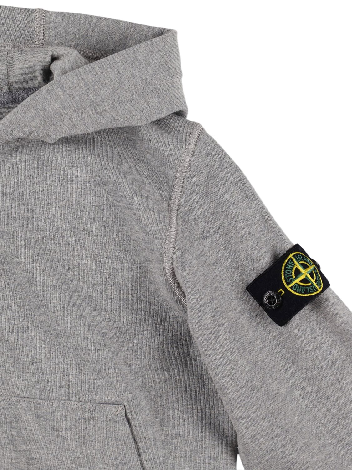 Stone Island Cotton Jersey Zip-up Hoodie In 灰色