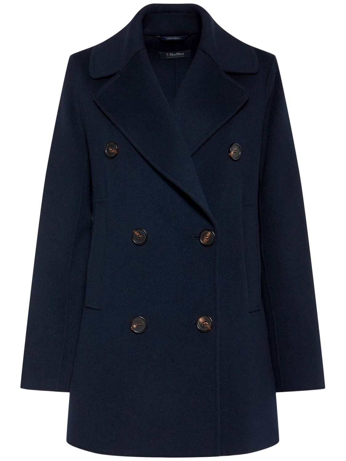 'S MAX MARA Caban Wool Double Breasted Short Coat